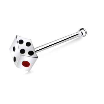 Dice Shaped Silver Nose Stud NSKD-787 